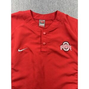 Nike FitDry Pullover Ohio State Buckeyes Mens Large Short Sleeve 1/4 Snap Button